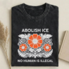 Floral Abolish ICE T-shirt